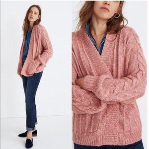 MADEWELL Bubble Sleeve Cable Knit Cardigan